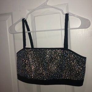Black sparkly crop top